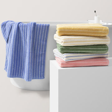 Set di asciugamani da bagno morbidi in puro cotone (confezione da 3) - image 0