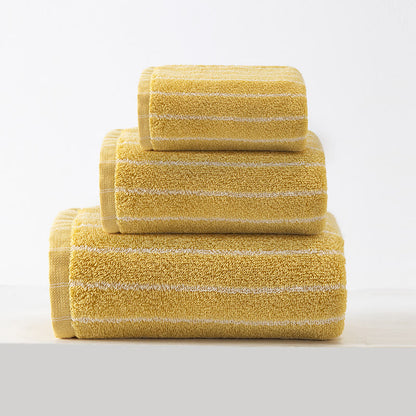 Set di morbidi asciugamani da bagno in puro cotone - Giallo - Set da 3 pezzi - 34 cm x 34 cm+34 cm x 74 cm+70 cm x 140cm - image 8