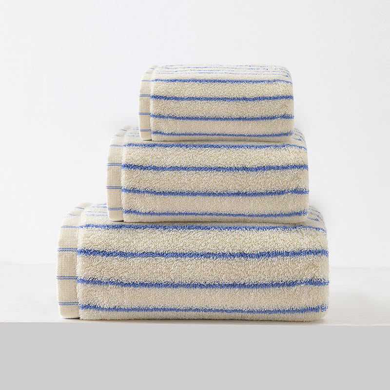 Set di morbidi asciugamani da bagno in puro cotone - Bianco - Set da 3 pezzi - 34 cm x 34 cm+34 cm x 74 cm+70 cm x 140cm - image 11