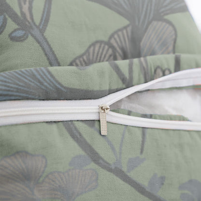 Federe quadrate in jacquard di cotone con foglie di ginkgo (2 pezzi) - image 3