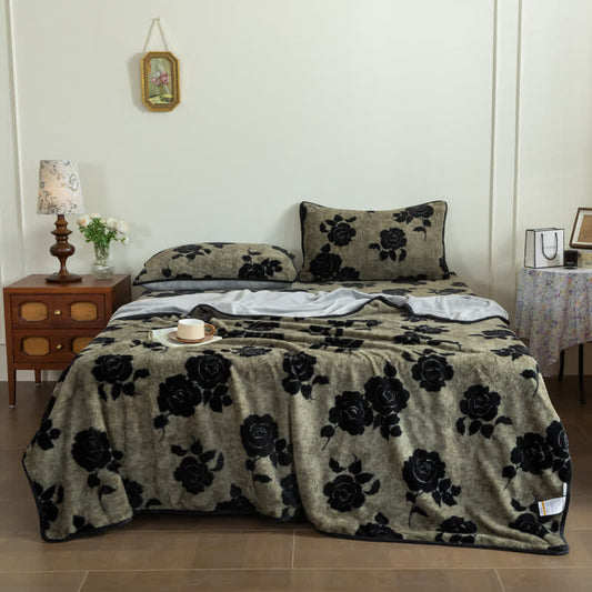 Coperta con lenzuolo con angoli in peluche rosa - Grigio - 2 federe - 48cm x 74cm - image 0