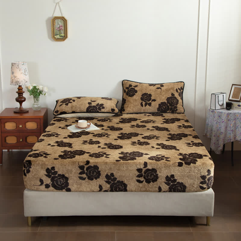 Coperta con lenzuolo con angoli in peluche rosa - Caffè - Lenzuolo con angoli - Matrimoniale Grande - image 8