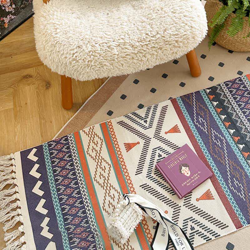 Tappetino funzionale Boho Triba in cotone e lino - image 1