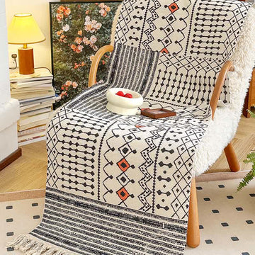 Tappetino funzionale in cotone e lino geometrico nordico - 60cm x 180cm - image 0