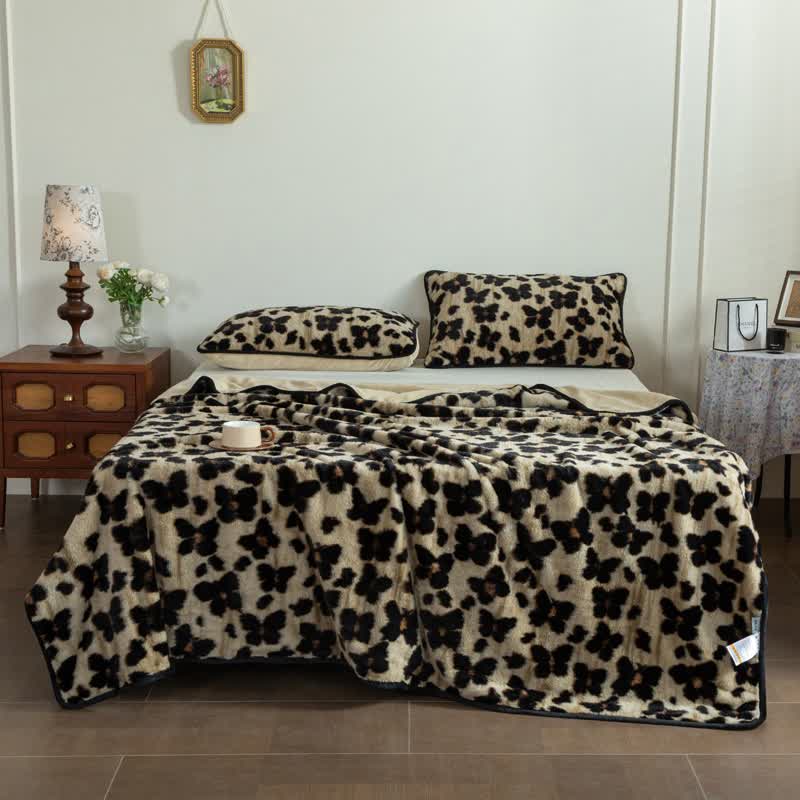 Coperta con lenzuolo con angoli in peluche Art Butterfly - Caffè - 2 federe - 48cm x 74cm - image 6