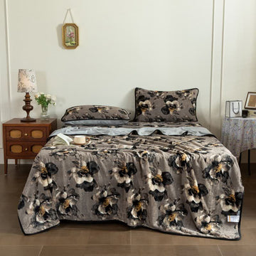 Lussuosa coperta con lenzuolo con angoli in peluche a forma di fiore - 2 federe - 48cm x 74cm - image 0