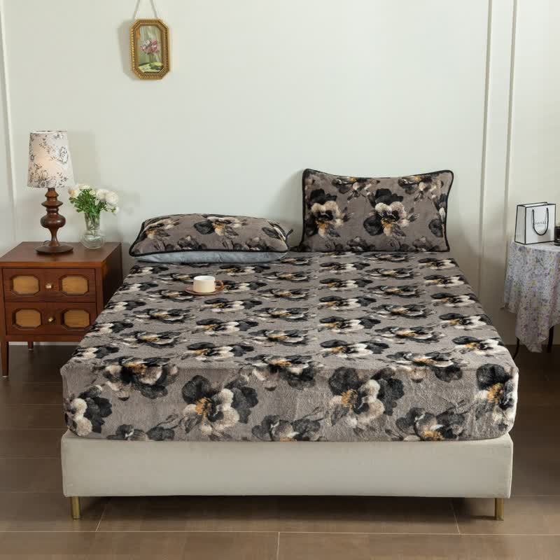 Lussuosa coperta con lenzuolo con angoli in peluche a forma di fiore - Lenzuolo con angoli - Matrimoniale Grande - image 2