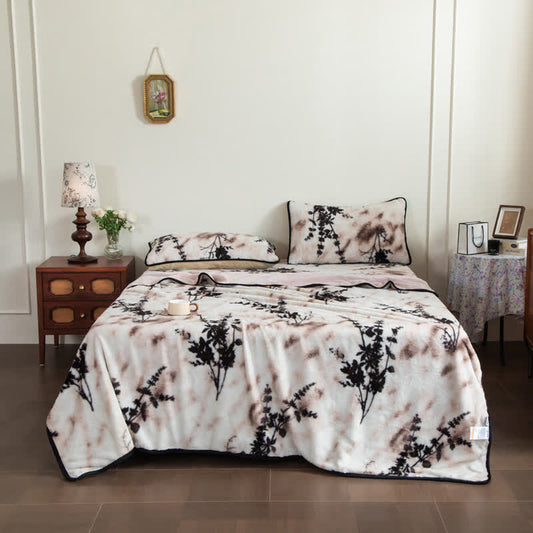 Coperta con lenzuolo con angoli in peluche Branch Leaf - 2 federe - 48cm x 74cm - image 0