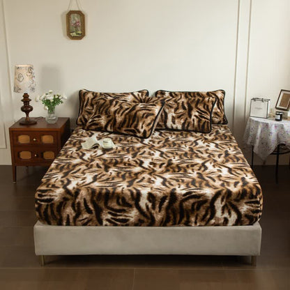 Coperta con lenzuolo con angoli in peluche a righe tigrate - Lenzuolo con angoli - Matrimoniale Grande - image 2