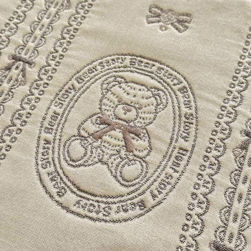 Trapunta in mussola di cotone a righe floreali con orsetto - image 6