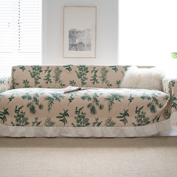 Coperta da divano con volant in pino verde - 180cm x 340cm - image 0