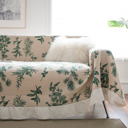 Coperta da divano con volant in pino verde - image 3