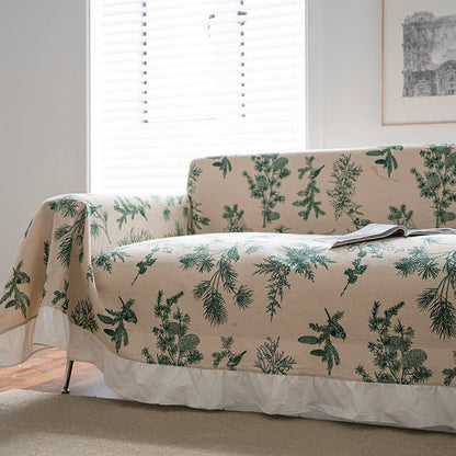 Coperta da divano con volant in pino verde - image 4