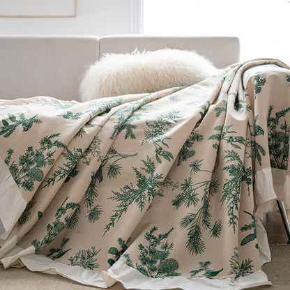 Coperta da divano con volant in pino verde - image 1