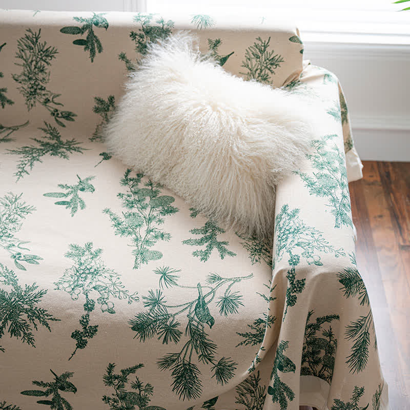 Coperta da divano con volant in pino verde - image 6
