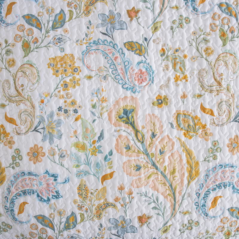 Set di biancheria da letto trapuntato in cotone con motivo Paisley floreale (3 pezzi) - image 6