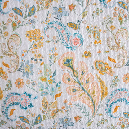 Set di biancheria da letto trapuntato in cotone con motivo Paisley floreale (3 pezzi) - image 6