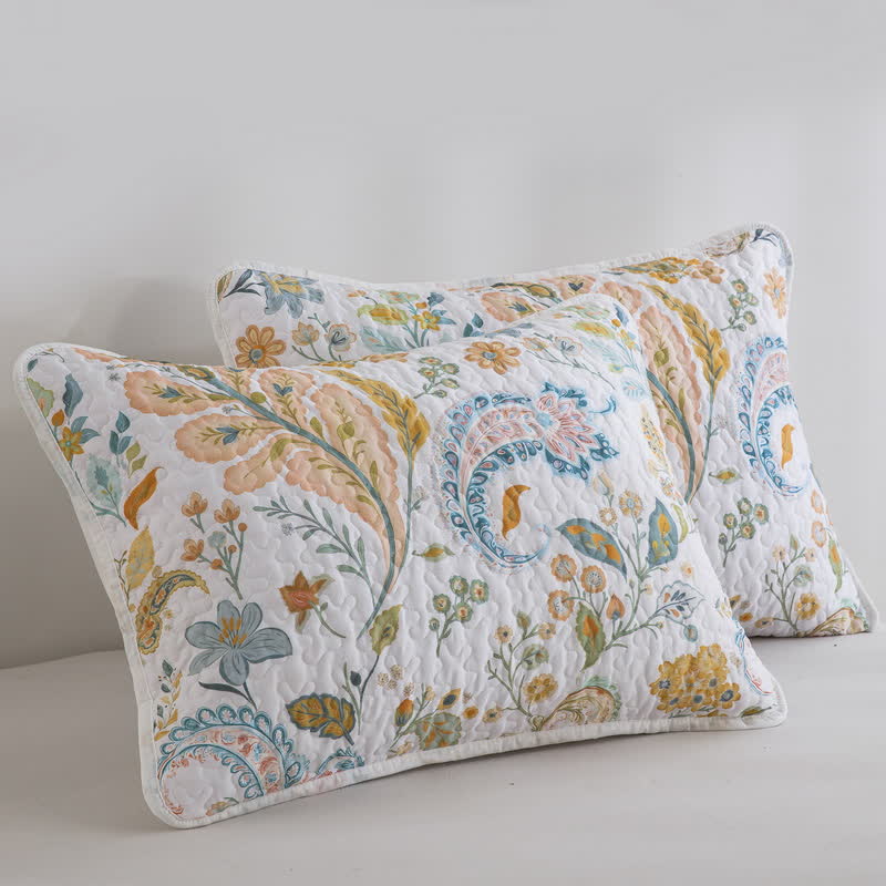 Set di biancheria da letto trapuntato in cotone con motivo Paisley floreale (3 pezzi) - image 5