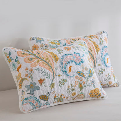 Set di biancheria da letto trapuntato in cotone con motivo Paisley floreale (3 pezzi) - image 5