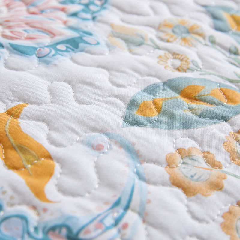 Set di biancheria da letto trapuntato in cotone con motivo Paisley floreale (3 pezzi) - image 8