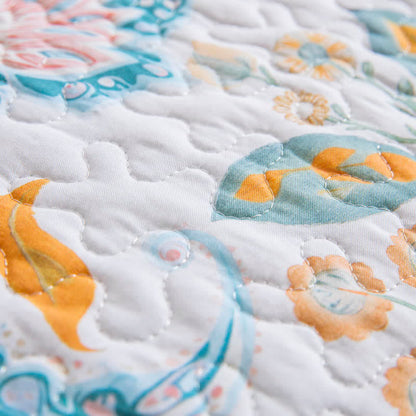 Set di biancheria da letto trapuntato in cotone con motivo Paisley floreale (3 pezzi) - image 8