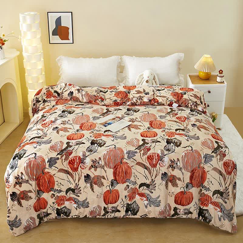 Copripiumino e coperta di peluche a forma di zucca - Matrimoniale Grande - image 0