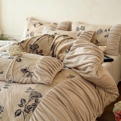 Set di biancheria da letto caldo e soffice con rosa romantica - image 2