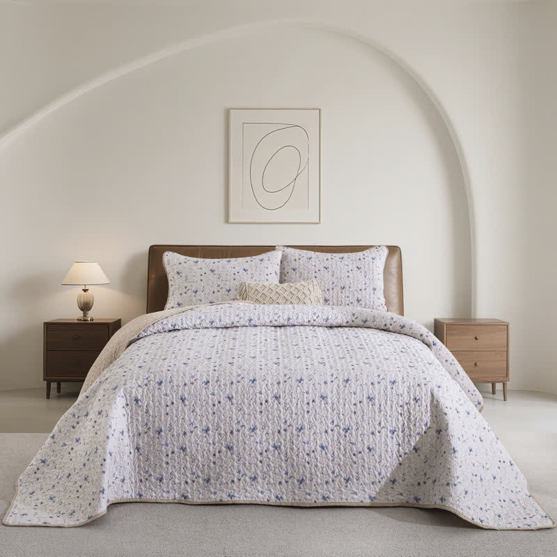 Set copriletto trapuntato floreale Serene Floral (3 pezzi) - Matrimoniale Grande - image 0