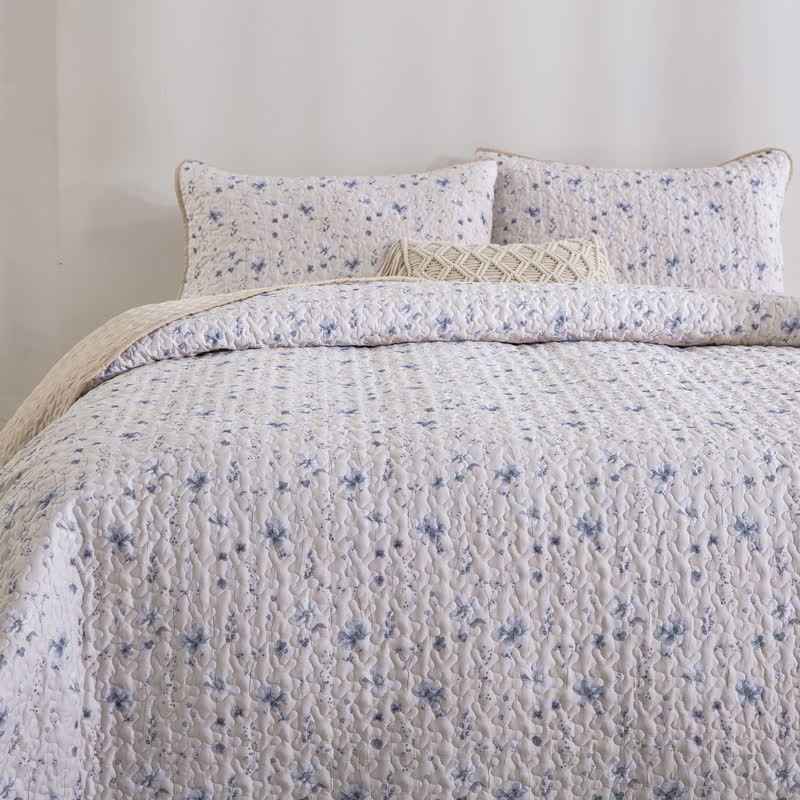 Set copriletto trapuntato floreale Serene Floral (3 pezzi) - image 1