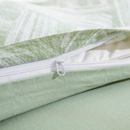 Set copripiumino in cotone a spina di pesce verde (3 pezzi) - image 6