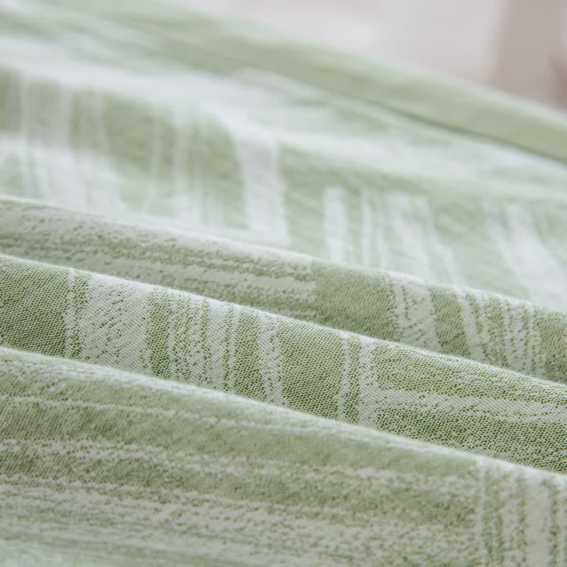 Set copripiumino in cotone a spina di pesce verde (3 pezzi) - image 8