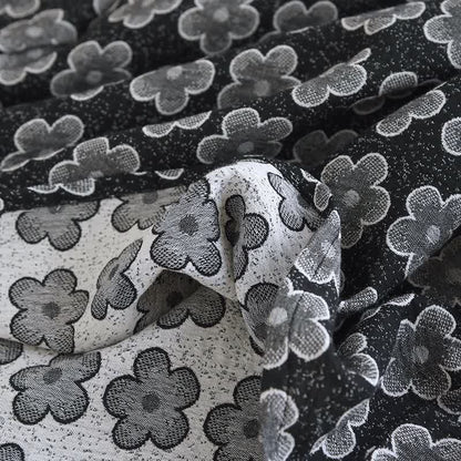 Pigiama in cotone naturale jacquard floreale nero - image 17