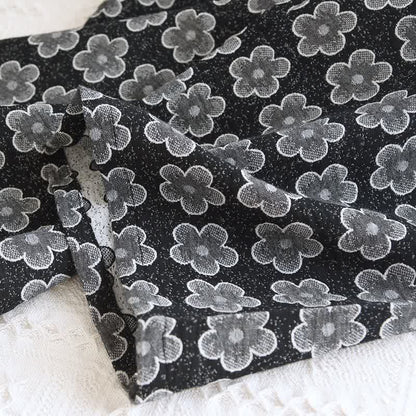 Pigiama in cotone naturale jacquard floreale nero - image 9