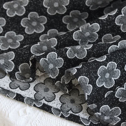 Pigiama in cotone naturale jacquard floreale nero - image 6