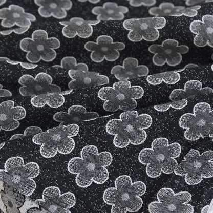 Pigiama in cotone naturale jacquard floreale nero - image 11