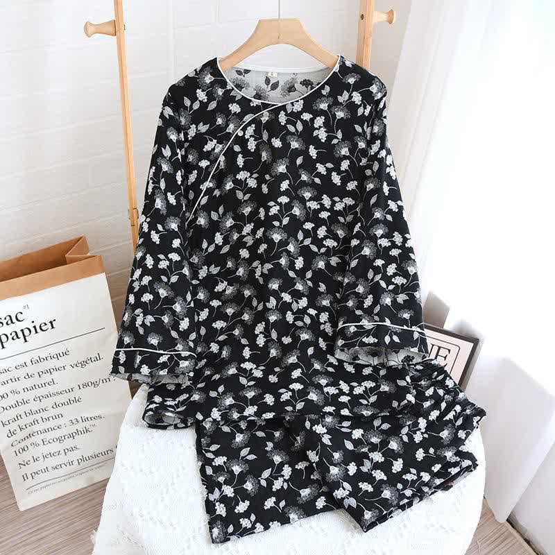 Pigiama in cotone naturale con fiori di albero di seta - Abbigliamento da casa - XL - image 0