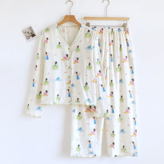 Abbigliamento da casa in garza di cotone con principessa dei cartoni animati orientali - XL - image 0