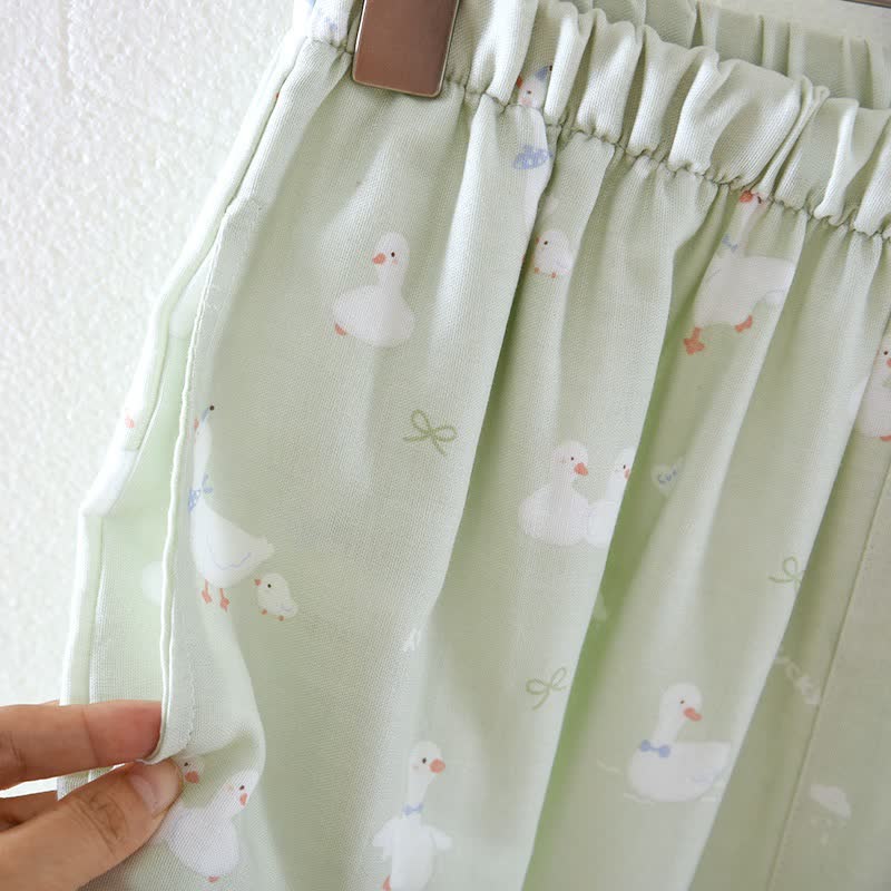 Completo da notte in garza di cotone con motivo a paperella - image 8