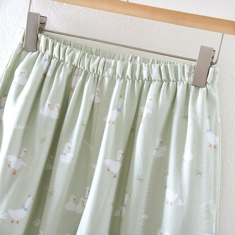 Completo da notte in garza di cotone con motivo a paperella - image 7