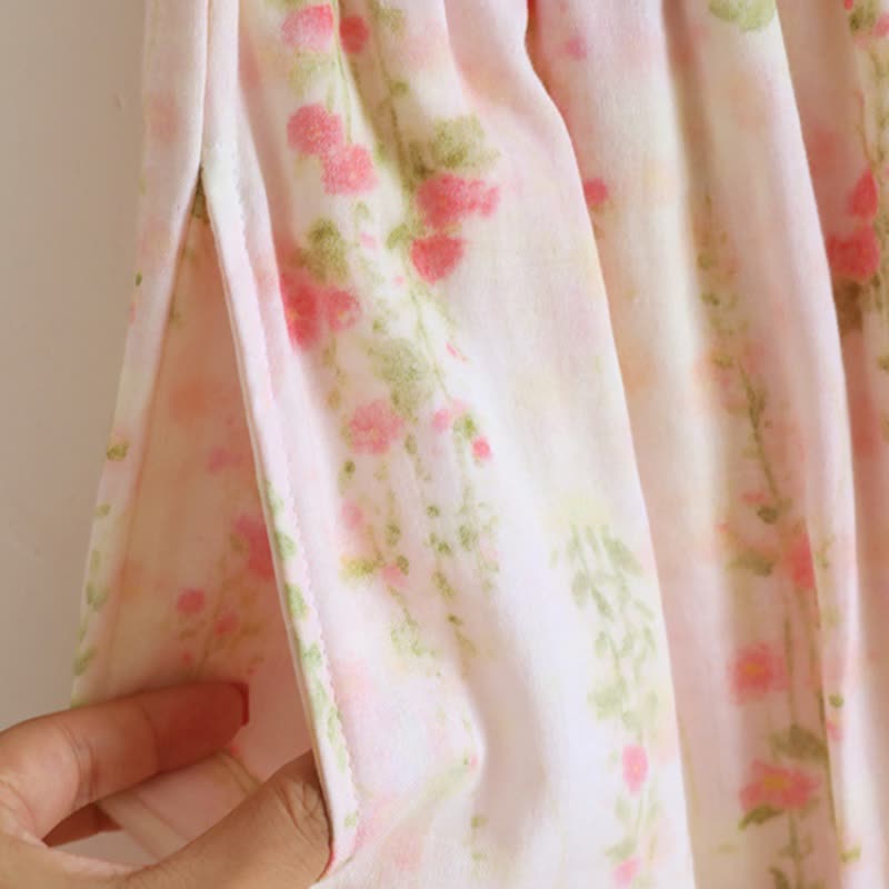 Completo da notte in garza di cotone rosa - image 6