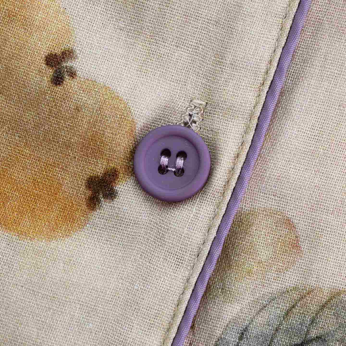 Completo da notte in garza di cotone con foglie e frutta - image 1