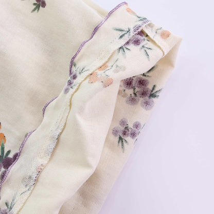 Completo da notte in garza di cotone con frutta nespola - image 2