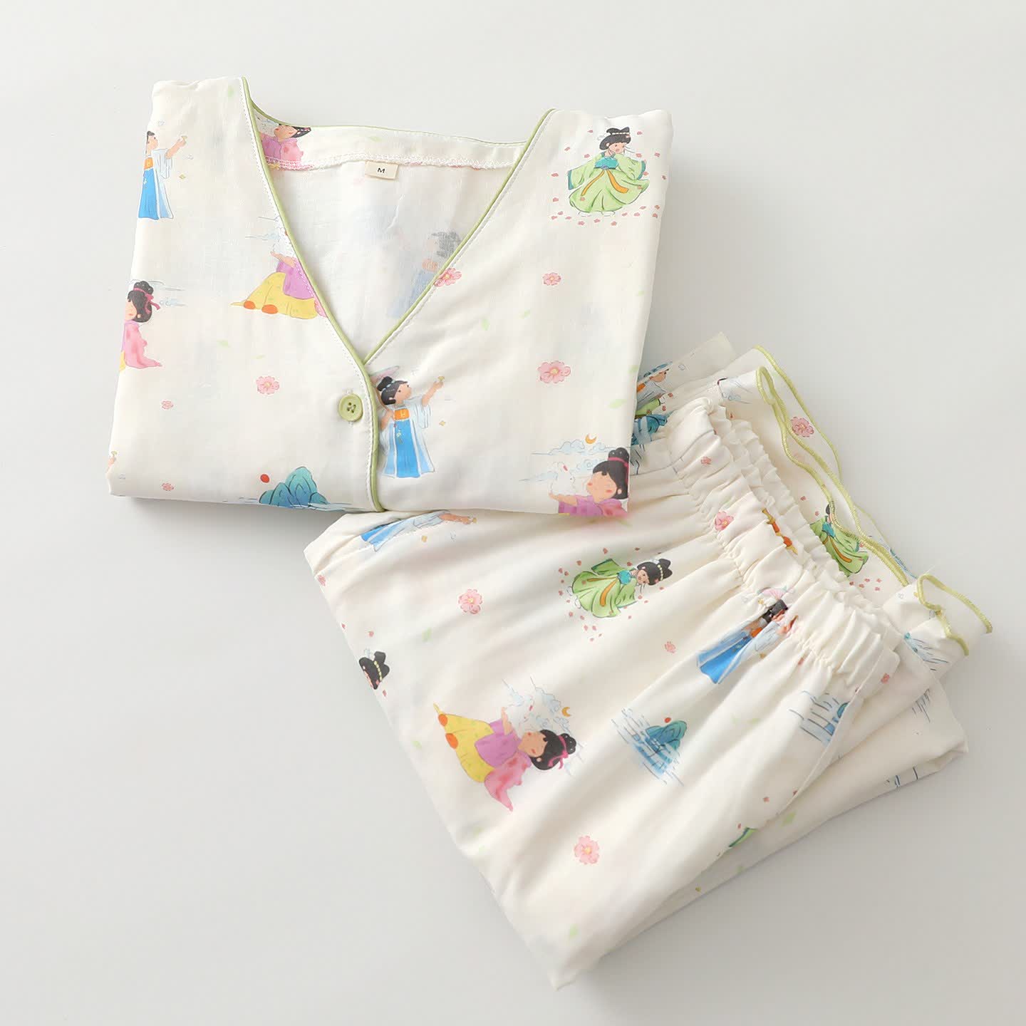 Abbigliamento da casa in garza di cotone con principessa dei cartoni animati orientali - image 2