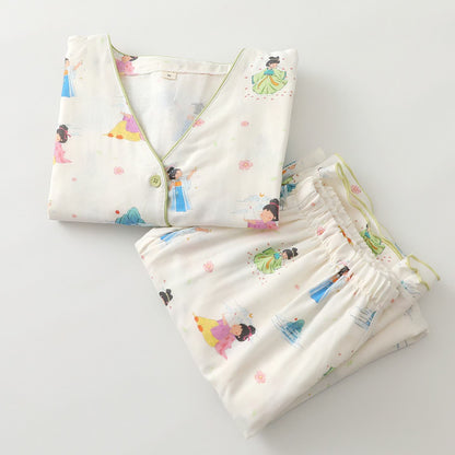 Abbigliamento da casa in garza di cotone con principessa dei cartoni animati orientali - image 2