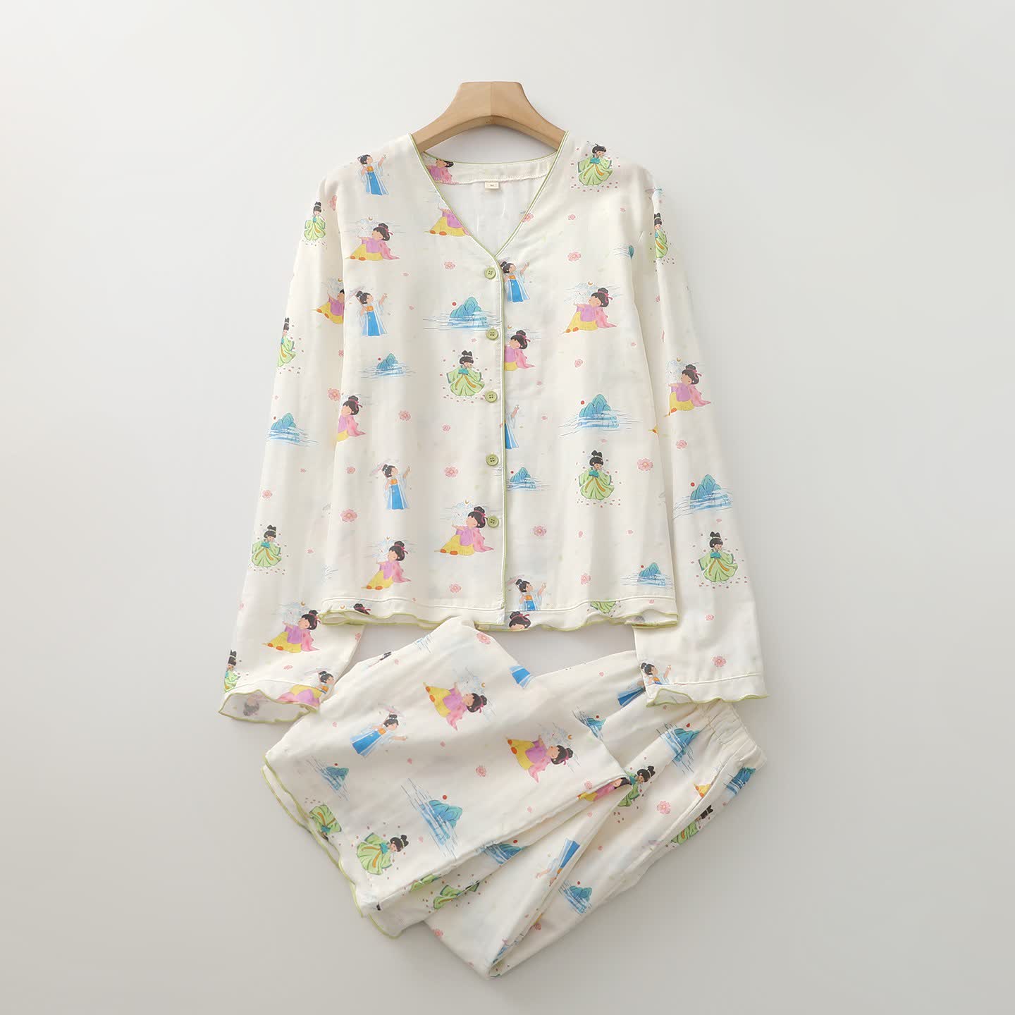 Abbigliamento da casa in garza di cotone con principessa dei cartoni animati orientali - image 1