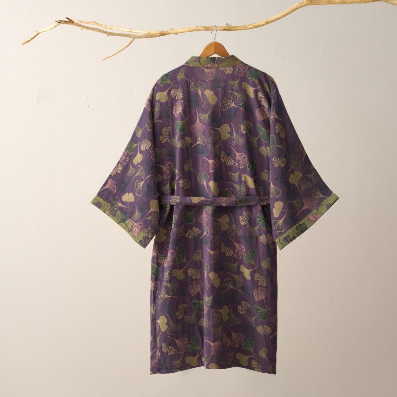 Kimono in garza di cotone Ginkgo Biloba - image 4
