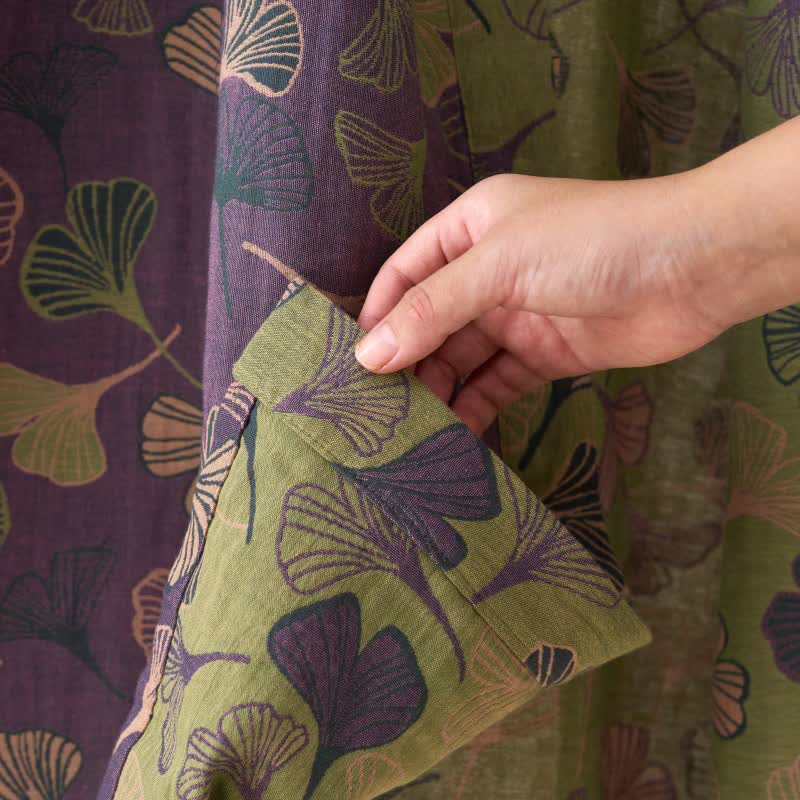 Kimono in garza di cotone Ginkgo Biloba - image 9