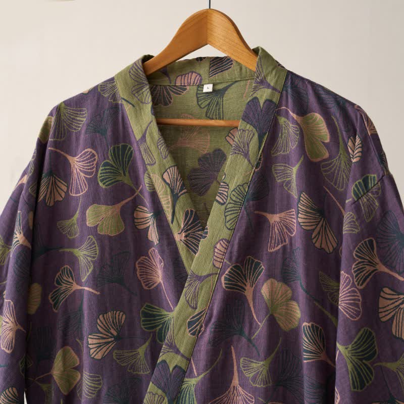 Kimono in garza di cotone Ginkgo Biloba - image 5