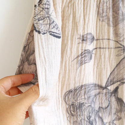 Completo da notte in cotone con motivo floreale e farfalle orientali - image 13