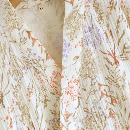 Accappatoio kimono in garza di cotone floreale tenue - image 5